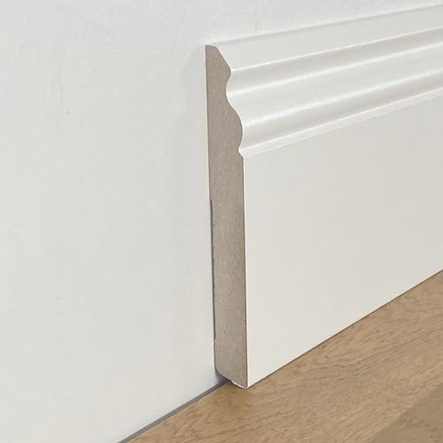 Battiscopa Zoccolino Ducale In Fibra Di Legno Compatta 120X15 Bianco