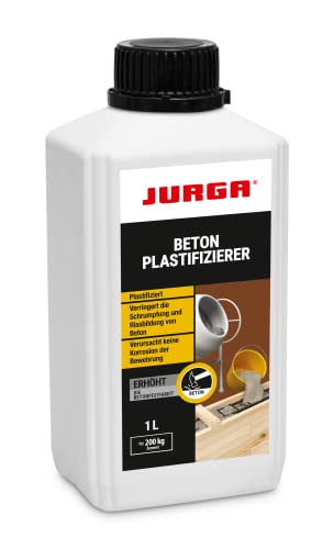 Jurga Plastificatore Per Calcestruzzo 1 L, Additivo Per Calcestruzzo, Resistente Al Gelo E Al Sale, Nessuna Corrosione Dell'Acciaio, Marrone