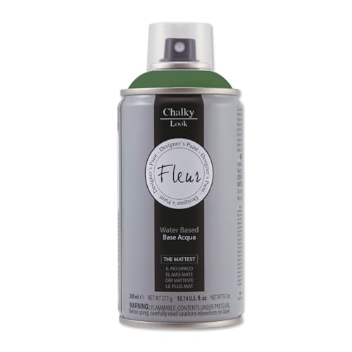 Fleur Spray Vernice Chalk Paint, Extra Opaco, All' Acqua Senza Odore, Multisuperficie, 300 Ml F54 The Green Queen, Effetto Gesso, Shabby Chic Vintage,