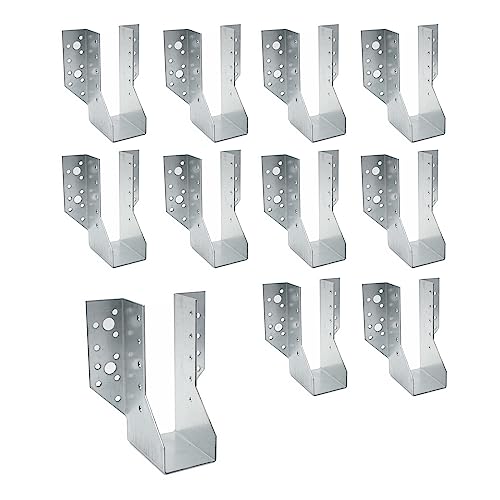 Doja Barcelona | Supporti Per Travi | 10 Pz | Staffe Per Travi In Legno Tipo A | 90X205X75 Mm | Zincato | Staffa Travetti In Legno | Supporto Per Pali
