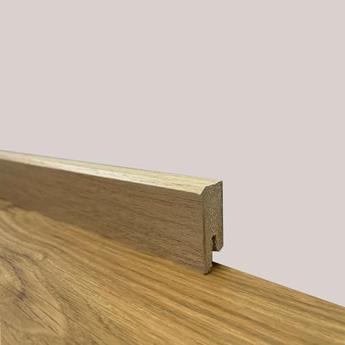 *Super Promo* Battiscopa Zoccolino Squadrato Basso In Fibra Di Legno 40X15 Rovere