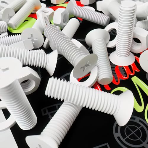 20 X Dadi E Bulloni Svasati A Croce Bianchi Polipropilene, Dadi E Bulloni Di Plastica, M5 X 20Mm, Rondelle, Resistente All'Acqua, Anti Corrosione, Res