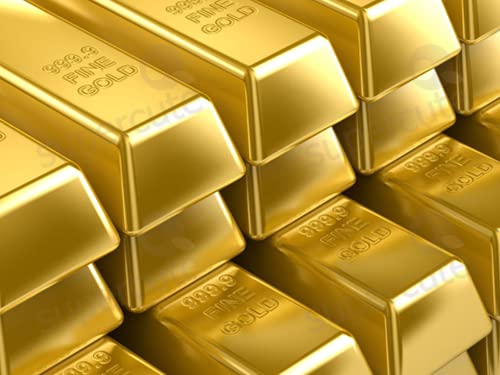 Xshelley 1 Kg Lucido Fake Gold Bar Bullion Brick Fermaporta/Fermacarte Cas