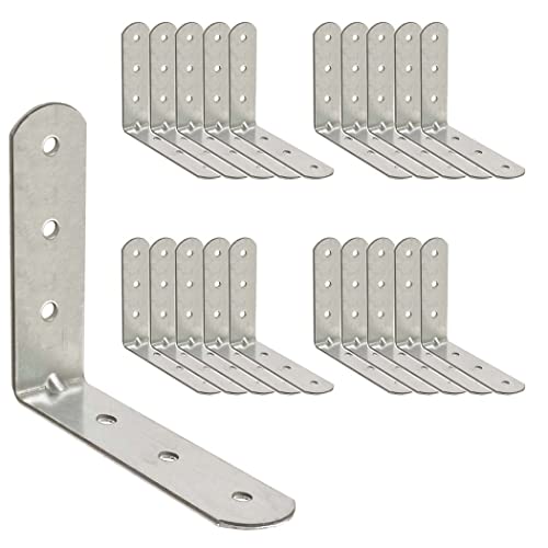 Omideas 20 X Staffe Angolari (60 X 60 X 16) Squadrette Angolari Metallo 90 Gradi Supporti Angolo Retto Staffe In Acciaio Mensola Di Legno Tavolo Sedia