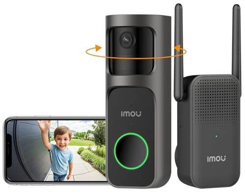 Imou 2K(3Mp) Campanello Video Wifi Con Chime, Video Campanello Con Visione Notturna A Colori 5M, Rilevamento E Avvisi Di Uomo, Obiettivo Panoramico Da