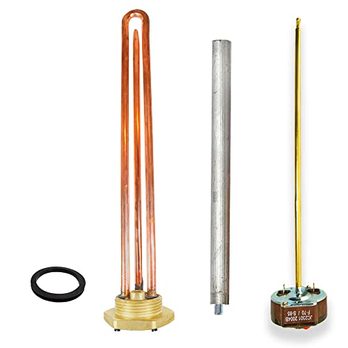 Goldman Service Kit Termoresistenza Elettrica Monoblocco 1¼ Pollici Filettata 1500W - Termostato - Anodo Magnesio - Guarnizione. Pezzo Di Ricambio Per