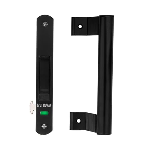 Serratura Per Porta Scorrevole, Per Porta Scorrevole, Per Porta Mobile, Blocco Unilaterale (With Handle (Black))