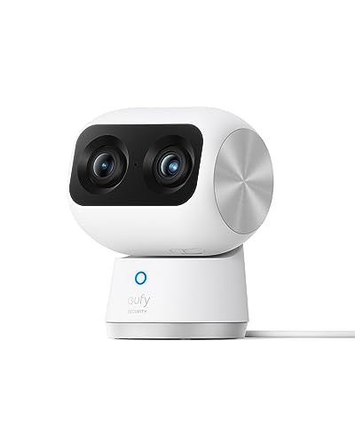 Eufy Security Indoor Cam S350 Dual Camera 4K Uhd Telecamera Di Sicurezza Interna Con Zoom 8× E 360° Ptz, Ideale Per Baby Monitor/Pet Camera/Dog Camera