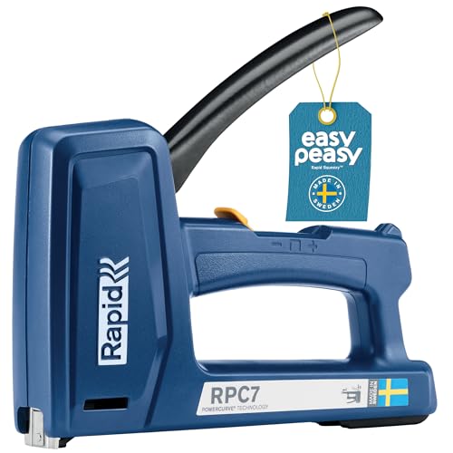 Rapid Rpc7 Graffatrice Manuale 7 In 1 Per Il Fissaggio Di Tappezzeria, Cavi E Moquette Su Pareti In Legno, Tecnologia Powercurve Per Un Aggraffaggio F