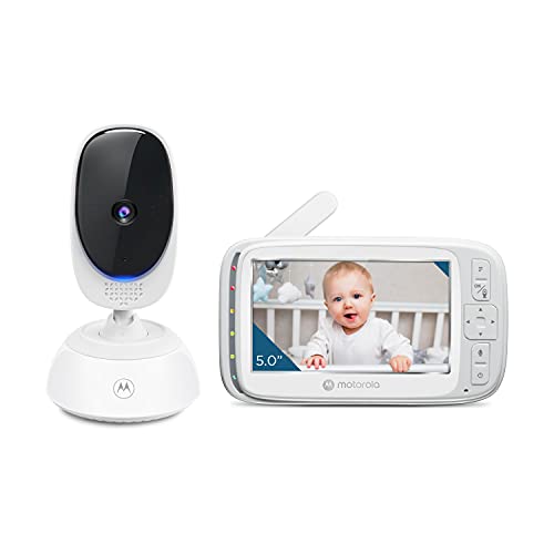 Motorola Nursery Vm75 Baby Monitor Con Telecamera - Telecamera Con Unità Genitore Da 5 Pollici - Con Visore Notturno, Zoom Digitale, Comunicazione Bid