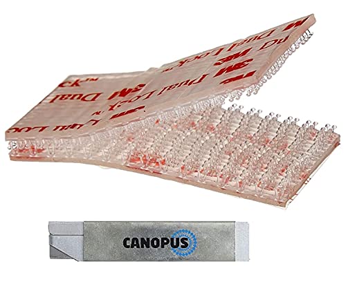 Canopus Dual Lock Trasparente Extra Forte, 12 Pz 25,4Mm X 50Mm, Impermeabile Dual Lock Per Telepass, Sj3560, Nastro Di Montaggio Per Targhe Auto, Deco