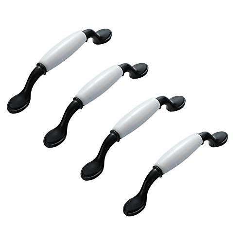 Ansiedio 4 Pezzi Maniglie Per Mobile In Lega Di Alluminio Ceramica, Maniglie Per Mobili Maniglia In Ceramica Stile Europeo Per Ante Di Armadi, Cassett