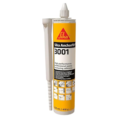 Sika - Sika Anchorfix 3001, Grigio - Adesivo Per Ancoraggi - Per Fissaggio Barre Filettate E D'Armatura In Calcestruzzo, Ecc. - 250 Ml