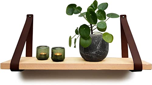 Brute Strength - Reggipiani In Pelle - Marrone - 6 Pezzi Reggipiani A Muro Pelle Pieno Fiore