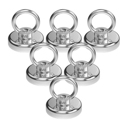 Magnetpro 55 Kg Ganci Magnetici Super Forti Al Neodimio – Ganci Magnetici Con Counterunk Hole Eyebolt Per Cucina Domestica Al Posto Di Lavoro E Garage