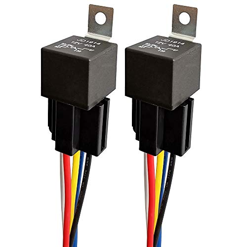 Gebildet 12V 40A Relè Universale Con 12Awg Imbracatura Di Socket, Spdt 5 Pin 5 Contatti Relè Relay Relais Per Auto Camion Motociclo Barca, Heavy Duty,