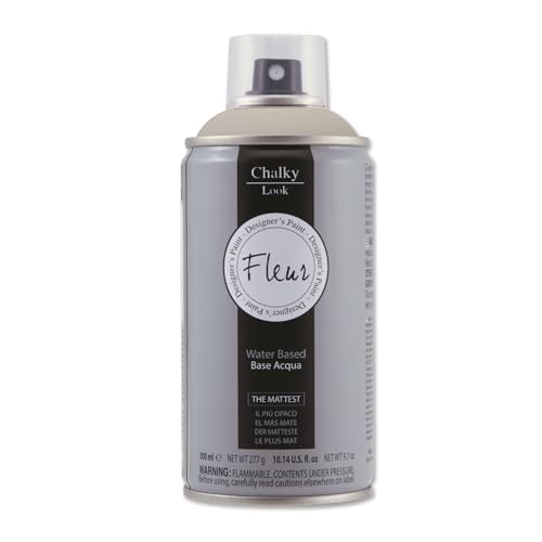 Fleur Spray Vernice Chalk Paint, Extra Opaco, All' Acqua Senza Odore, Multisuperficie, 300 Ml F11 Greige, Effetto Gesso, Shabby Chic Vintage, Per Mobi