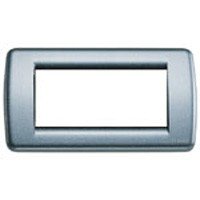 Vimar Serie Idea – Placca Rondo 4 Modulo Metallo Blu Ceruleo.