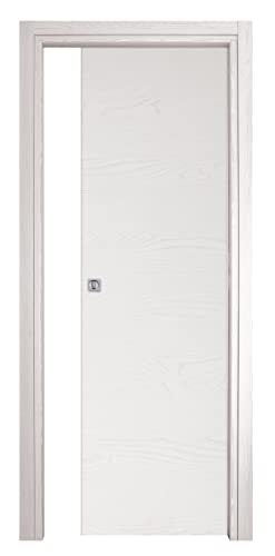 Porta Scorrevole In Frassino Bianco, 80X210