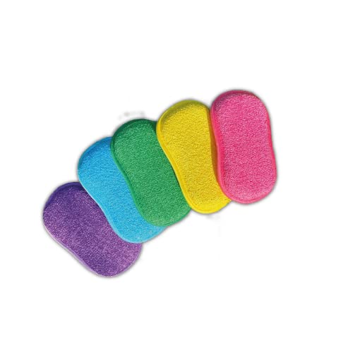 Epongenio - Mybo Tv - Set Di 5 Spugne Double Face Riutilizzabili - Lavabili In Lavatrice - Anti Graffio E Multi-Superficie - Multicolore - 11 Cm X 17