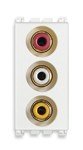 Vimar Serie Arke – Presa 3 Ingressi Rca Bianco