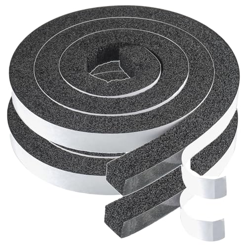 Bojack Nastro Autoadesivo In Schiuma 25 X25Mm Nastro Sigillante Autoadesivo In Gommapiuma Per Anti Freddo, Rumore E Collisione(2 Rotoli, Lunghezza Tot