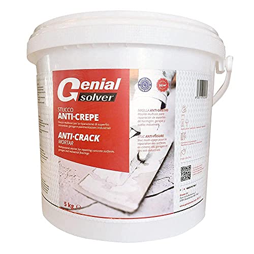 Genial Solver Stucco Anti-Crepe, Stucco Riempitivo E Riparatore Per Pavimenti, 5 Kg