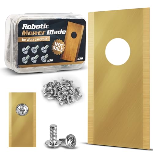 Grofis Set Di 36 Lame Per Robot Tagliaerba, Lame Di Ricambio In Acciaio Inox E Titanio Con Viti, Lame Ricambio Per Tosaerba, Accessori Per Tagliaerba