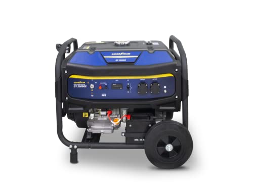 Goodyear - Generatore Elettrico 5.500 W 230 V Tensione 2 Spine. Motore 4T Ohv. Avviamento Elettrico-Manuale. Regolatore Automatico Tensione Avr. Serba