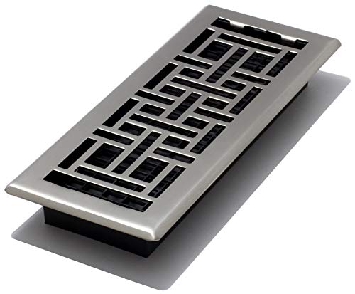 Decor Grates 4-Inch By 12-Inch Oriental Floor Register, Argento, Ajh412-Nkl