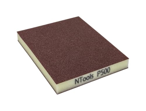 Ntools Gsd - Set Di 20 Spugne Abrasive A Grana 500 | Spugne Abrasive Per Legno, Plastica, Metalli, Vernici, Primer E Altre Superfici | Utilizzabile A