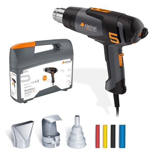 Steinel Pistola Termica Hm 2120 E Set, Inclusi Ugelli E Tubi Termorestringenti, Pistola Ad Aria Calda 2200 W, 80°-650°C, Riscaldamento In Ceramica