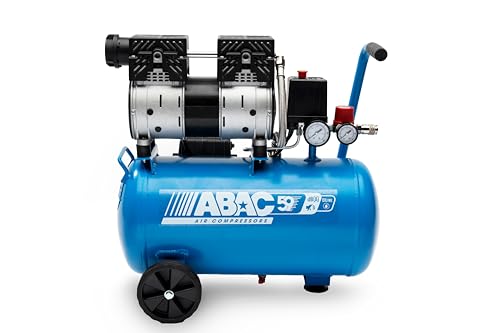 Abac Compressore D'Aria Silenzioso Ease-Air 24, Compressore Aria Oil-Free, Pressione Massima 8 Bar, Potenza 1 Hp, Serbatoio 24 Litri, Rumorosità 59 Db