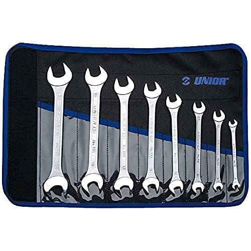 Unior 615465 - Juego De 8 Llaves Fijas De Dos Bocas En Bolsa Enrollable 6 A 22 Mm Serie 110/1Ct