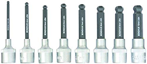 Bondhus 43487 Prohold Socket Ball End Bit Tool Set With Socket With Proguard Finish, 5,1 Cm, 8 Pezzo