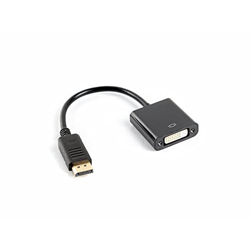 Lanberg Ad 0007 Bk Display Port 1.1 A (19Pin) Maschio A Dvi-D (24 + Poli) Femmina Adattatore Dual Link Con Cavo, 10 Cm Nero