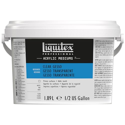 Liquitex 5337 Professional Gesso Trasparente, Fondo Universale Per Vernici Acriliche, Fondo Resistente Alla Luce E All'Invecchiamento, Pronto All'Uso