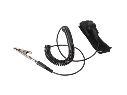 Velleman Polsino Antistatico, Regolabile, Clip Coccodrillo, 1 Mohm, Nero