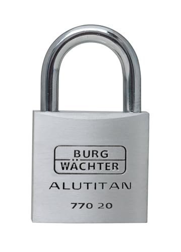Burg-Wächter Lucchetto Con Chiave, Lucchetto Per Tenda, Spessore 3,5 Mm, Corpo In Alluminio Massiccio, Meccanismo Interno Antiruggine, 2 Chiavi, Aluti