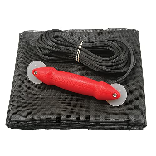 Make-2-Fit P 7515 - Kit Di Riparazione Per Porte E Finestre, 36" X 84", Panno In Fibra Di Vetro Antracite E Scanalatura Nera (1 Kit)