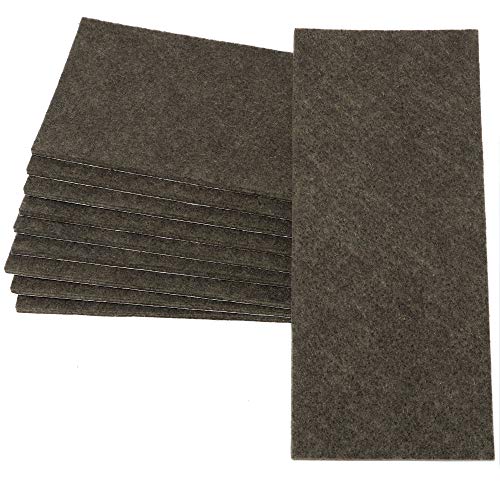 Adsamm® / 10 X Fogli Di Feltro Autoadesivo/Marrone / 80X180 Mm/Rettangolare/Piedini Per Mobili In Feltro Da 3.5 Mm Di Spessore/Pad Protettivo Per Mobi