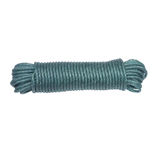 Amig - Corda In Plastica Intrecciata Verde Mod.20110 | Cordino Multiuso In Polietilene Torcito Per Stendibiancheria, Supporti Per Teloni, Giardinaggio