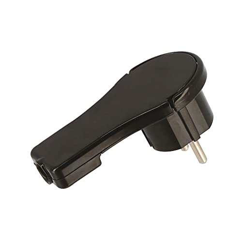 Gefom 200023 Spina Maschio 16 A + Terra Extra Piatta Nera, Nero