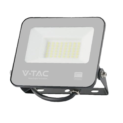 V-Tac Faro Led - Samsung - Ip65 - Cassa Nera - Cavo Da 1 Metro - 30 Watt - 2505 Lumen - 6500K - 5 Anni