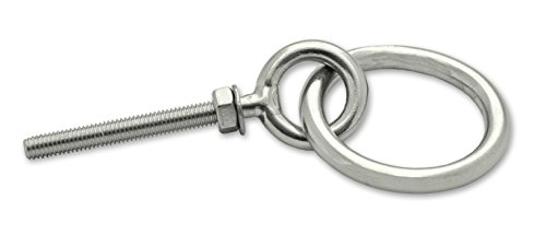 Docks Gmar64 Anelli Di Ecurie A Dado Acciaio Inossidabile M5, Grigio, 40 Mm, Set Di 2 Pezzi