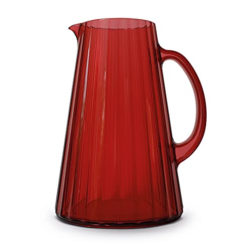 Brocca Colorata E Striata In Acrilico, Capacità 2,5 L, Colore Rosso