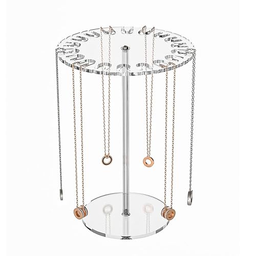 Xtemtoamz Espositore Collane Porta Braccialetti, Porta Collane In Acrilico Albero Portacollane, 18 Ganci Espositori Per Gioielli Organizzatore Gioiell