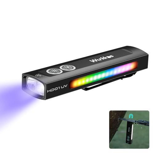 Wurkkos Hd01 Uv Torcia, Torce Ricaricabili A Fascio Uv, Led Bianco Combinato Con Luce Rgb Laterale, Torcia Portatile Da 1200 Lumen, Con Tripla Fonte D
