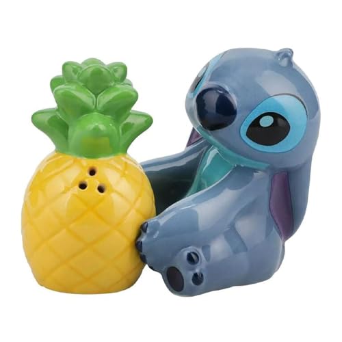 Set Di Sale E Pepe Con Motivo Stitch E Ananas, Con Licenza Ufficiale Disney Lilo & Stitch, Set In Ceramica Per Cucina E Decorazione Della Casa, Regalo