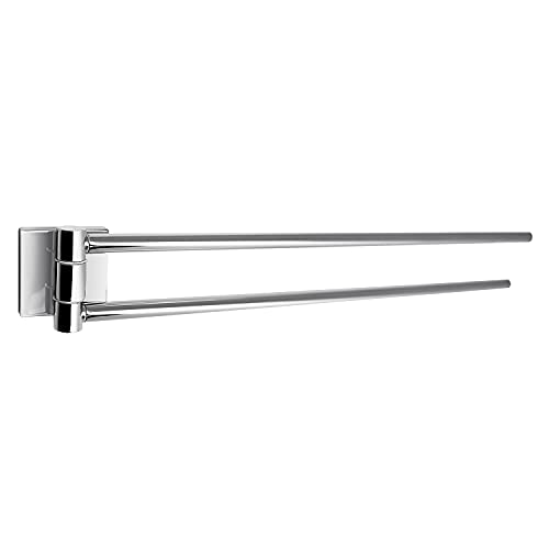 Gedy Manila Porta Asciugamani Snodo, Colore Cromo, Componenti Realizzati In Acciaio Inox 304, Cromall E Vetro Satinato, Garanzia 15 Anni, Misure 5,3 X